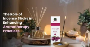 Aromatherapy setup with lavender incense stick box