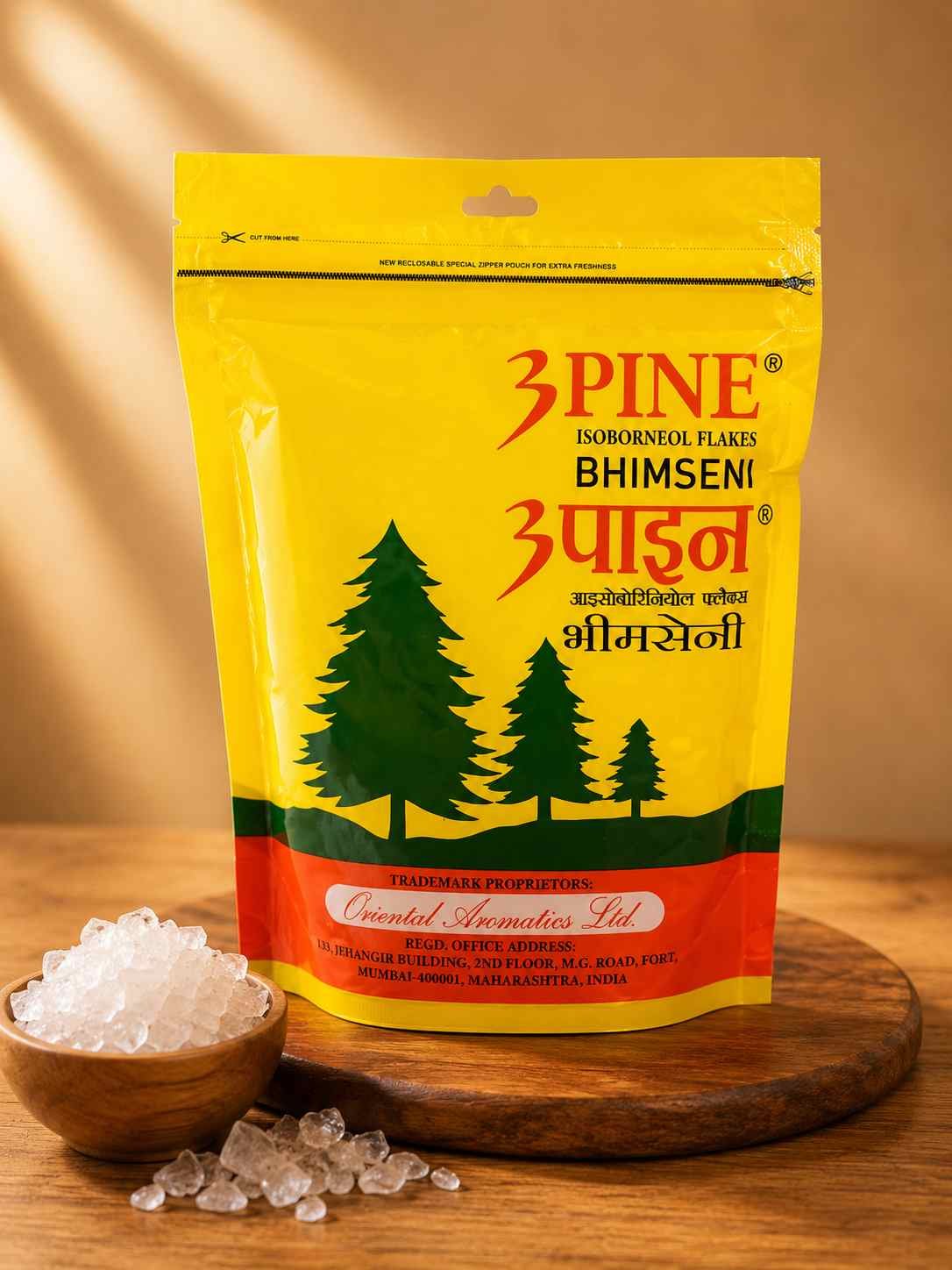 3 Pine Isoborneol Flakes Bhimseni 250gm