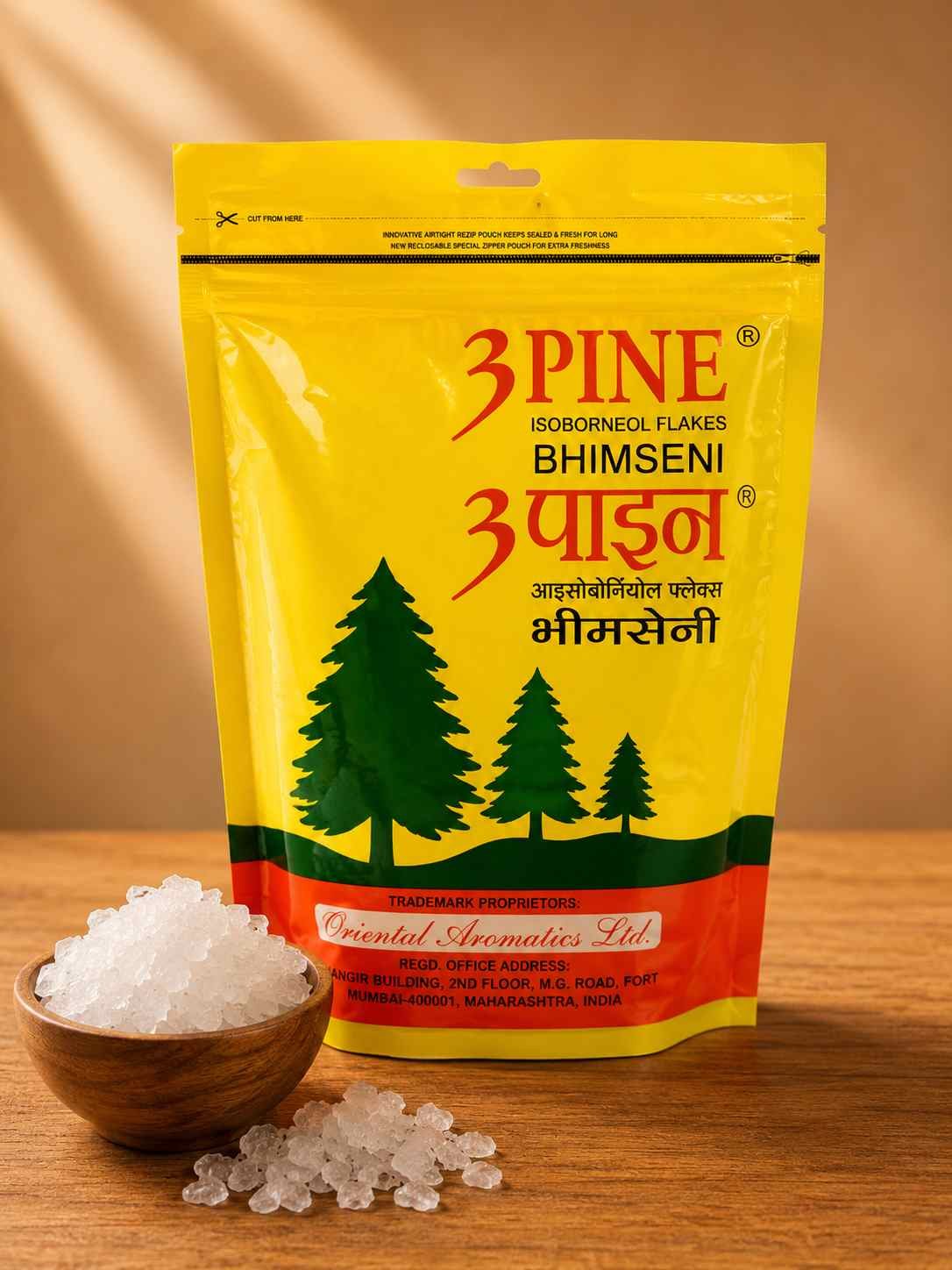 3 Pine Isoborneol Flakes Bhimseni 500gm