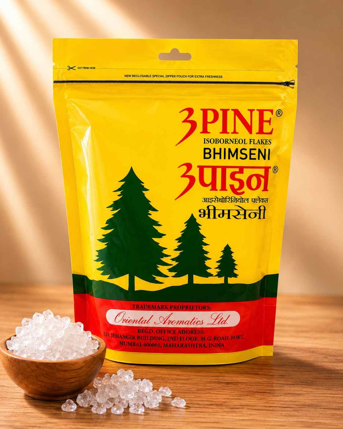 3 Pine Isoborneol Flakes Bhimseni 50gm